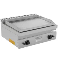 UNNI-COOKING Bak-/Grillplaat | 700 SERIE | Gas | Gegroefd Oppervlak 740x565 (RVS) | 80°C/300°C | 13kW | Piëzo Ontsteking | 800x700x300(h)mm