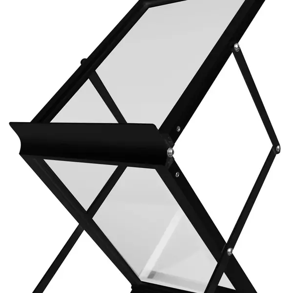 Folderstandaard | MONTANA | Staal/Aluminium | Zwart | Opvouwbaar | Dubbelzijdig | 6x A4 | Incl. Koffer | 260x370x1500(h)mm