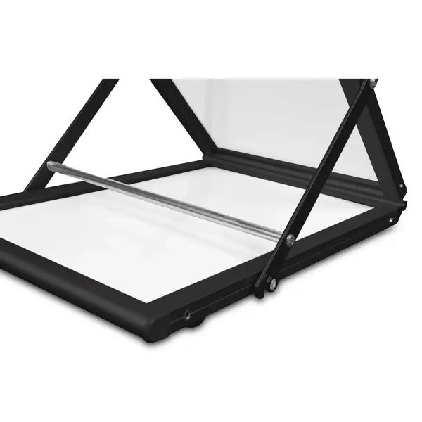 Folderstandaard | MONTANA | Staal/Aluminium | Zwart | Opvouwbaar | Dubbelzijdig | 6x A3 | Incl. Koffer | 470x380x1470(h)mm