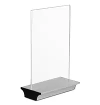 Luxus Menuhouders | PRIME | Aluminium/Kunststof | Zilvergrijs/Zwart | A5-Formaat | 2 Stuks