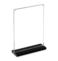 Luxus Menuhouder | VISTA VERTICO | Kunststof | Zwart | A6-Formaat | Magneetsluiting | 110x70x160(h)mm 