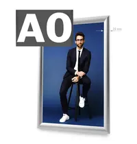 Luxus Kliklijst | STANDARD | Aluminium | Zilvergrijs | A0-Formaat | Rand 25mm | Incl. Wandbevestiging 