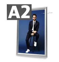 Luxus Kliklijst | STANDARD | Aluminium | Zilvergrijs | A2-Formaat | Rand 25mm | Incl. Wandbevestiging