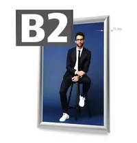 Luxus Kliklijst | STANDARD | Aluminium | Zilvergrijs | B2-Formaat | Rand 25mm | Incl. Wandbevestiging