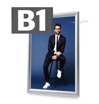 Luxus Kliklijst | STANDARD | Aluminium | Zilvergrijs | B1-Formaat | Rand 25mm | Incl. Wandbevestiging