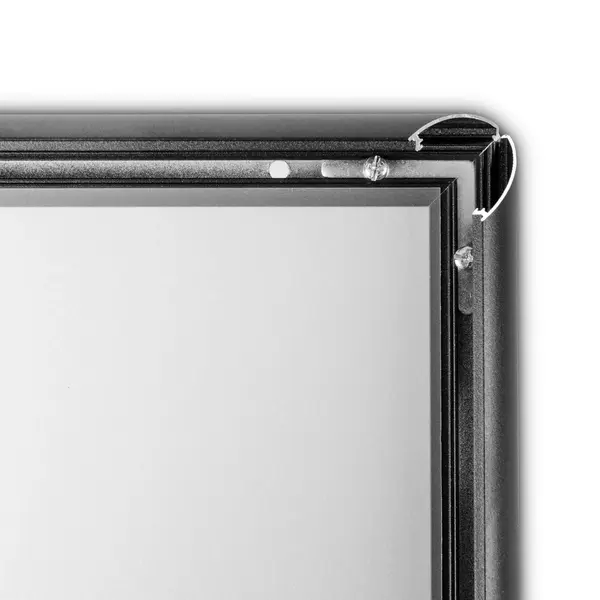 Kliklijst | STANDARD | Aluminium | Zwart | A1-Formaat | Rand 25mm | Incl. Wandbevestiging