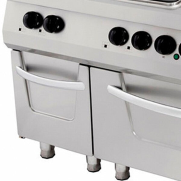 Premium Fornuis Elektrisch | 90–450°C | RVS/Gietijzer | Zes ruime kookplaten | 30kW (400V) | 1200x900x850(h)mm