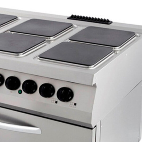 Premium Fornuis | 90–450°C | RVS/Gietijzer | Zes ruime kookplaten | 33kW (400V) | 1200x900x850(h)mm