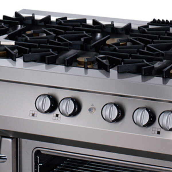 Premium gasfornuis | RVS/Gietijzer | Zes pitten | RVS ovenkamer | 1200x900x850(h)mm