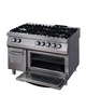 Maxima Premium gasfornuis met oven | RVS/Gietijzer | Zware gietijzeren pannendragers | Chromen gasbranders | 6kW (400V) | 1200x900x850(h)mm 