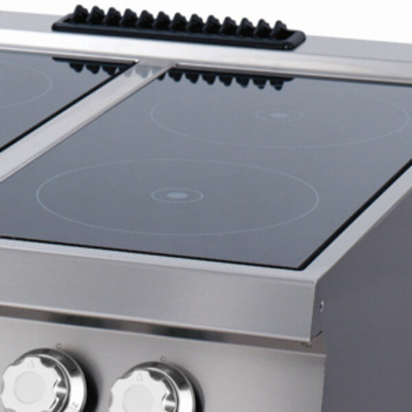 Premium Kookplaat Infrarood | RVS/Keramiek | 4 pitten | Keramisch glas | 12kW (400V) | 800x900x280(h)mm