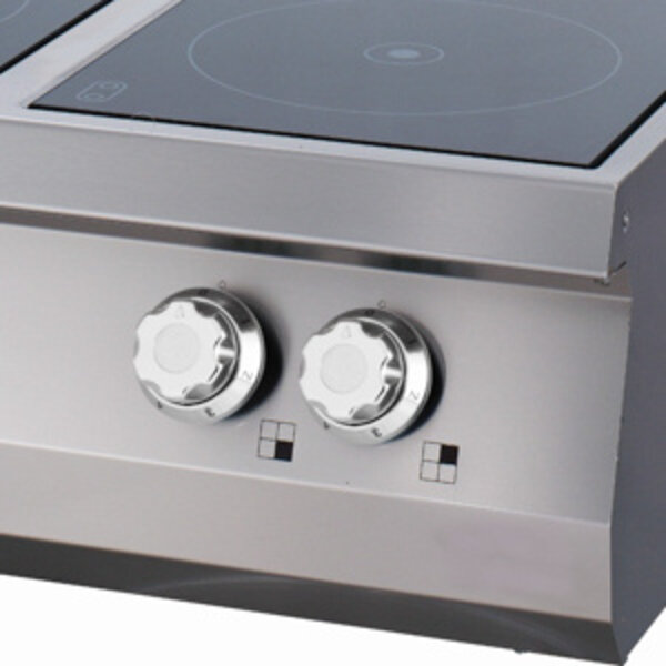 Premium Kookplaat Infrarood | RVS/Keramiek | 4 pitten | Keramisch glas | 12kW (400V) | 800x900x280(h)mm