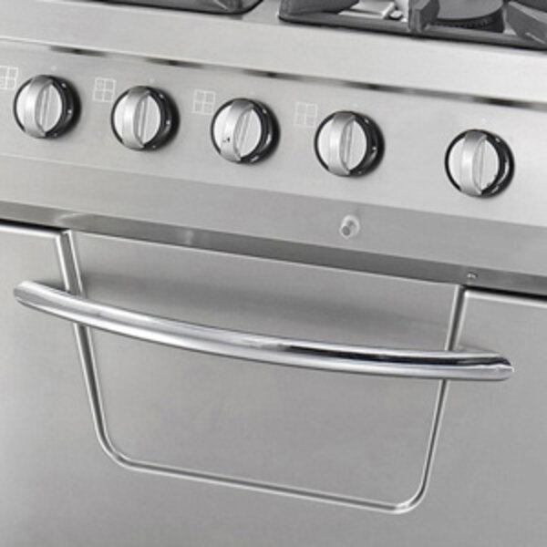 Heavy Duty Fornuis | RVS/Gietijzer/Verc | Vier krachtige branders | Ruime gasoven | 800x700x850(h)mm