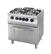 Maxima Heavy Duty Fornuis | Robuust gasfornuis | Elektrische oven 400V | Chromen branders | 6kW (400V) | 800x700x850(h)mm