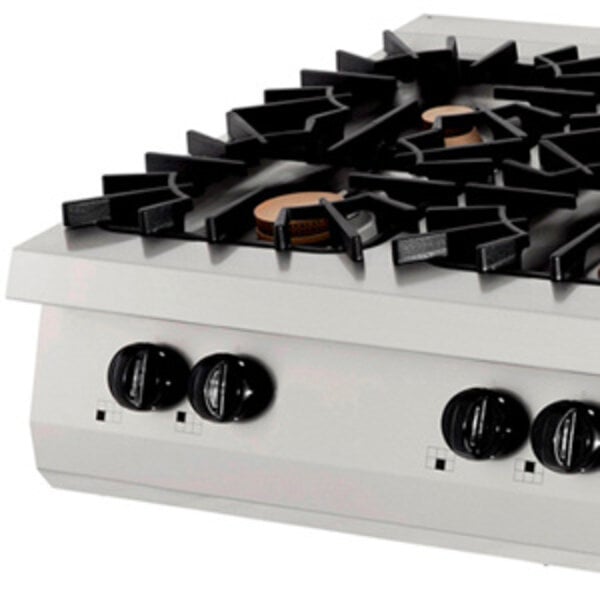 Premium Kookplaat Gas | RVS/Gietijzer/Verc | Zware gietijzeren pannendragers | Ergonomisch RVS ontwerp | 1200x900x280(h)mm