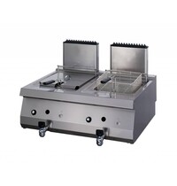 Maxima Heavy Duty Friteuse | 110–190°C | RVS | Dubbel | 800x700x280(h)mm