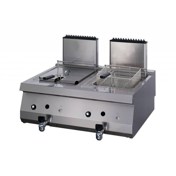 Heavy Duty Friteuse | 110–190°C | RVS | Dubbel | 800x700x280(h)mm