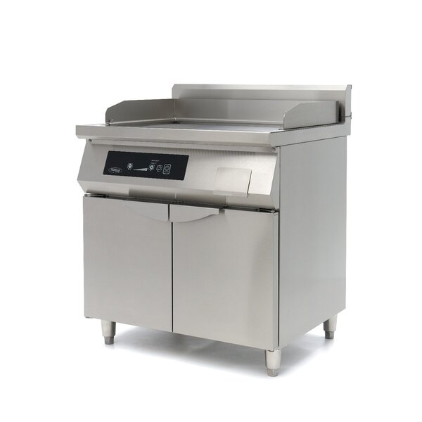 Inductie Grillplaat Dubbel met Onderstel | 80–300°C | RVS | Digitale temperatuurregeling | 10kW (400V) | 800x700x990(h)mm