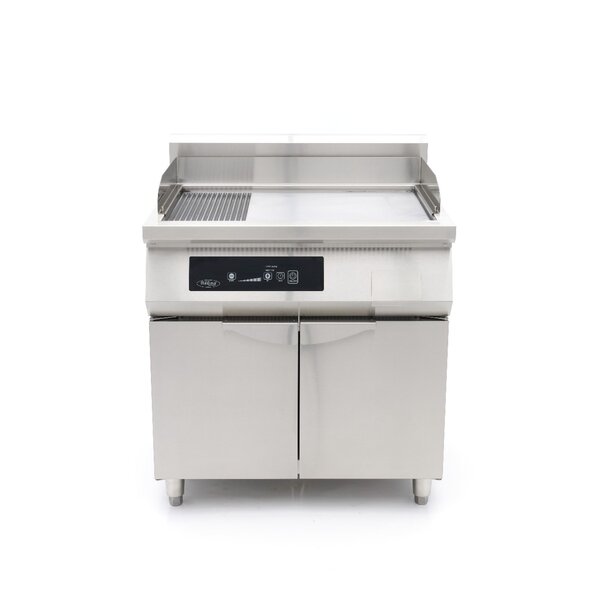 Inductie Grillplaat Dubbel met Onderstel | 80–300°C | RVS | Digitale temperatuurregeling | 10kW (400V) | 800x700x990(h)mm
