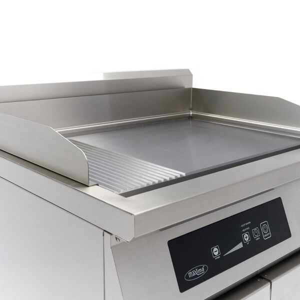 Inductie Grillplaat Dubbel met Onderstel | 80–300°C | RVS | Digitale temperatuurregeling | 10kW (400V) | 800x700x990(h)mm