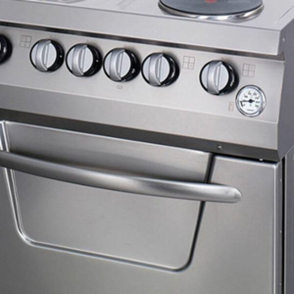 Heavy Duty Fornuis elektrisch | 90–450°C | RVS/Gietijzer | Vier pitten | 16.4kW (400V) | 800x700x850(h)mm