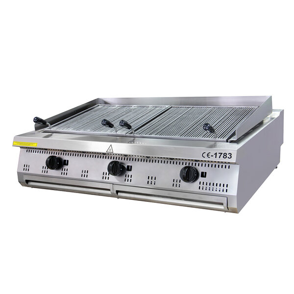 Premium Chargrill | 3 zones | Gietijzeren grillroosters | Veilige vetafvoer | 1200x900x280(h)mm