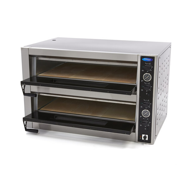 Pizza Oven | 2 Deuren | 2 Compartimenten | 50–500°C | 12kW (400V) | 1200x770x740(h)mm