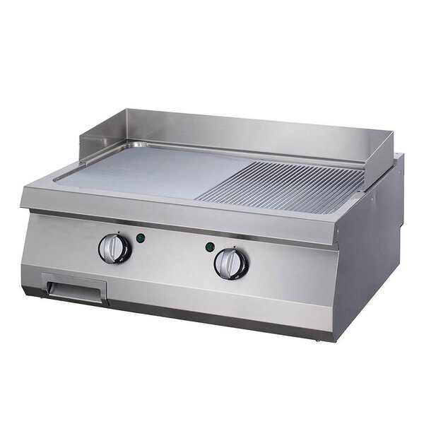 Heavy Duty Grillplaat | 50–300°C | RVS | Dubbele chromen bakplaat | 9kW (400V) | 800x700x280(h)mm
