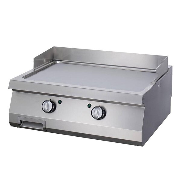 Heavy Duty Grillplaat | 50–300°C | RVS | Dubbele gladde chromen bakplaat | 9kW (400V) | 800x700x280(h)mm