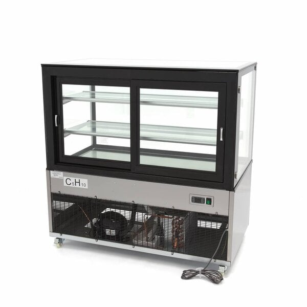 Koelvitrine | 2 Schuifdeuren | 436 Liter Capaciteit | 9 GN Bakken | 0.48kW (230V) | 1215x675x1210(h)mm