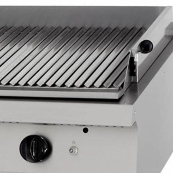 Heavy Duty Lavasteengrill | Dubbele grillplaat | In hoogte verstelbaar | 800x700x280(h)mm