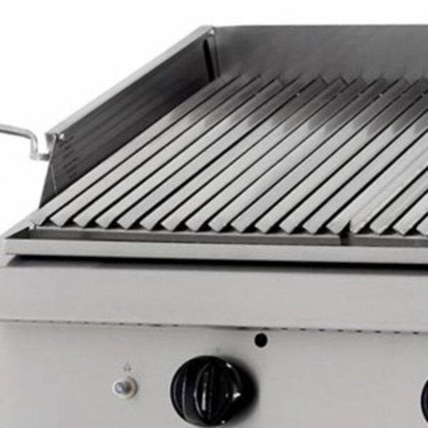 Heavy Duty Lavasteengrill | Dubbele grillplaat | In hoogte verstelbaar | 800x700x280(h)mm