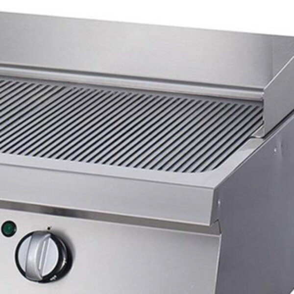 Heavy Duty Grillplaat | 50–300°C | RVS | Dubbele zones individueel | 9kW (400V) | 800x700x280(h)mm