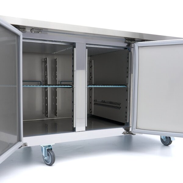 Vrieswerkbank | 4 Draaideuren | 1/1 GN | 4 Roosters | 0.51kW (230V) | 2230x700x860(h)mm