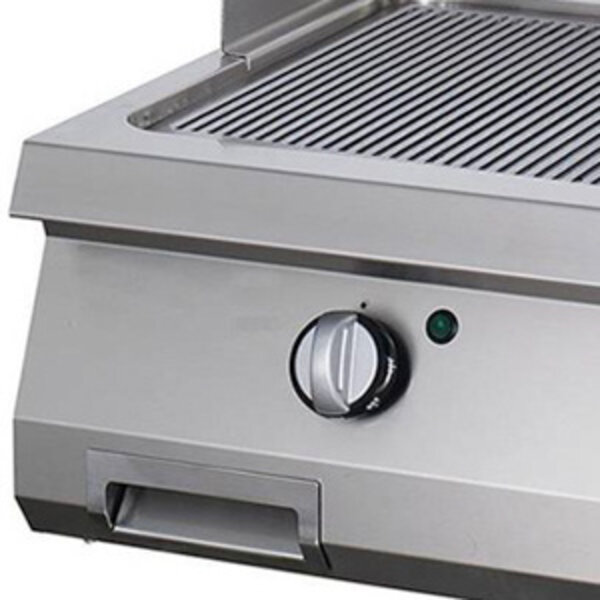 Heavy Duty Grillplaat | 50–300°C | RVS | Dubbele gegroefde bakplaat | 9kW (400V) | 800x700x280(h)mm