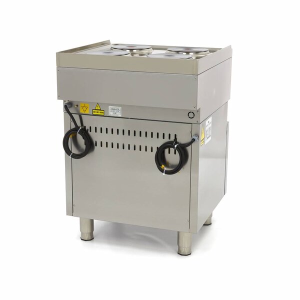 Professioneel Horeca Fornuis | 90–450°C | RVS/Gietijzer | Vier pitten | 10kW (400V) | 600x600x870(h)mm