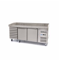Maxima Pizzawerkbank | 2 Draaideuren | 366 Liter Capaciteit | 0.35kW (230V) | 2020x800x1000(h)mm 