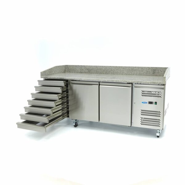 Pizzawerkbank | 2 Draaideuren | 366 Liter Capaciteit | 0.35kW (230V) | 2020x800x1000(h)mm