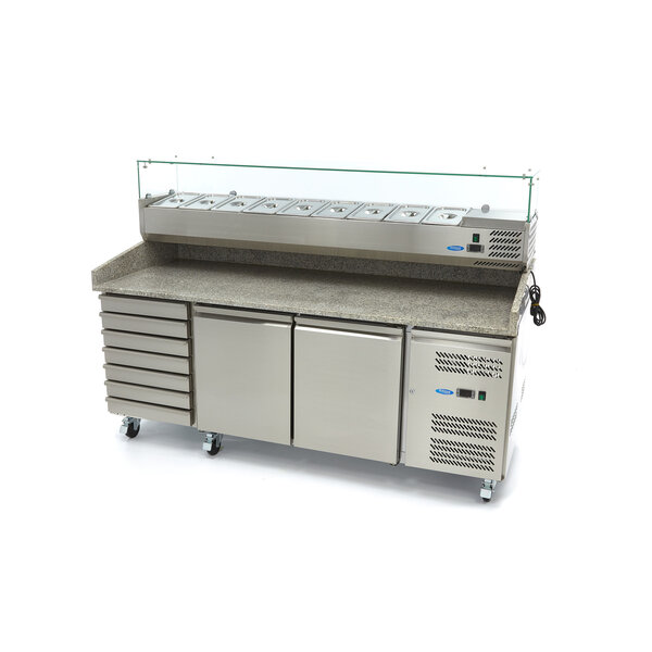 Pizzawerkbank | 2 Draaideuren | 366 Liter Capaciteit | 0.35kW (230V) | 2020x800x1000(h)mm