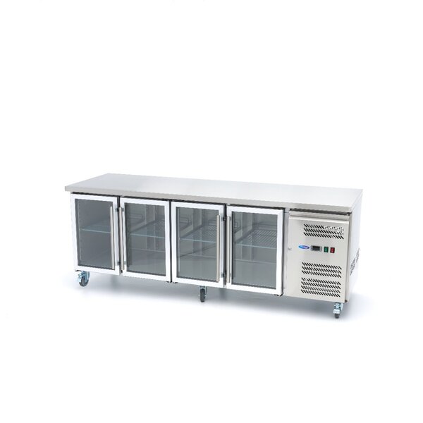 Koelwerkbank | 4 Draaideuren | 1/1 GN | 4 Roosters | 0.35kW (230V) | 2230x700x860(h)mm