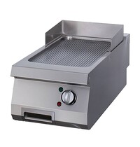 Maxima Heavy Duty Grillplaat | 50–300°C | RVS | Gegroefde chromen bakplaat | 4.5kW (400V) | 400x700x280(h)mm