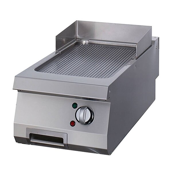 Heavy Duty Grillplaat | 50–300°C | RVS | Gegroefde chromen bakplaat | 4.5kW (400V) | 400x700x280(h)mm