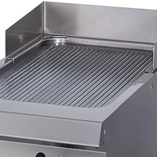 Heavy Duty Grillplaat | 50–300°C | RVS | Gegroefde chromen bakplaat | 4.5kW (400V) | 400x700x280(h)mm