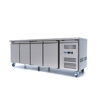 Maxima Koelwerkbank | 4 Draaideuren | 1/1 GN | 4 Roosters | 0.31kW (230V) | 2230x700x860(h)mm 