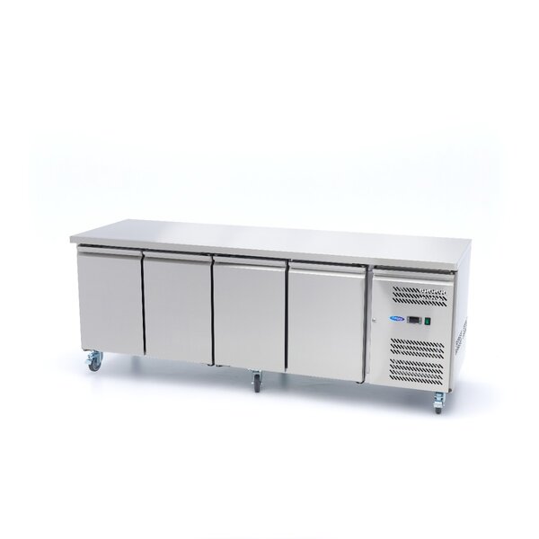 Koelwerkbank | 4 Draaideuren | 1/1 GN | 4 Roosters | 0.31kW (230V) | 2230x700x860(h)mm