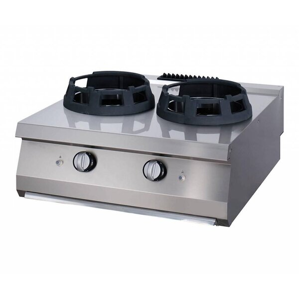 Heavy Duty Wok Brander | RVS | Dubbele brander | RVS behuizing | 800x700x380(h)mm