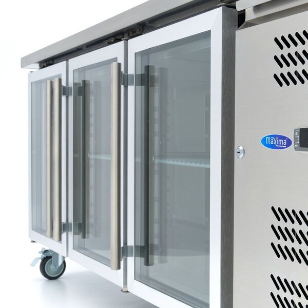 Koelwerkbank | 3 Draaideuren | 396 Liter Capaciteit | 1/1 GN | 0.28kW (230V) | 1800x700x860(h)mm