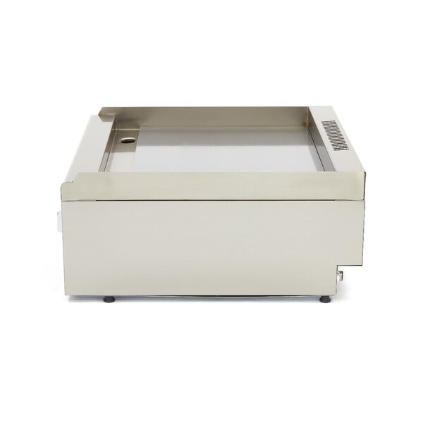 Horeca Grillplaat Glad Dubbel Gas | RVS | RVS spatschermen | Onafhankelijke braadzones | 600x600x240(h)mm