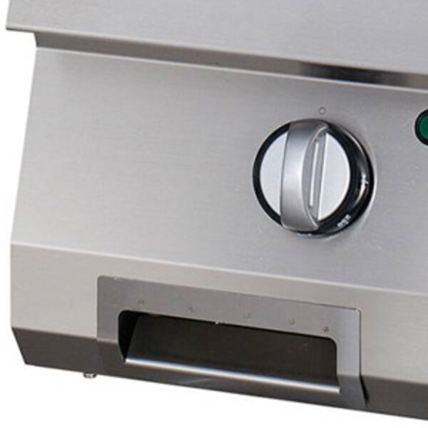 Heavy Duty Grillplaat | 50–300°C | RVS | Enkele gladde bakplaat | 4.5kW (400V) | 400x700x280(h)mm