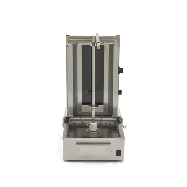 Shoarma Grill | Twee elektrische branders | RVS uitlekbak | Verstelbare spies | 3kW (230V) | 406x580x803(h)mm